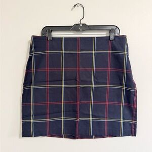 Tommy Hilfiger Navy Plaid Mini Skirt with Red & Yellow Lines